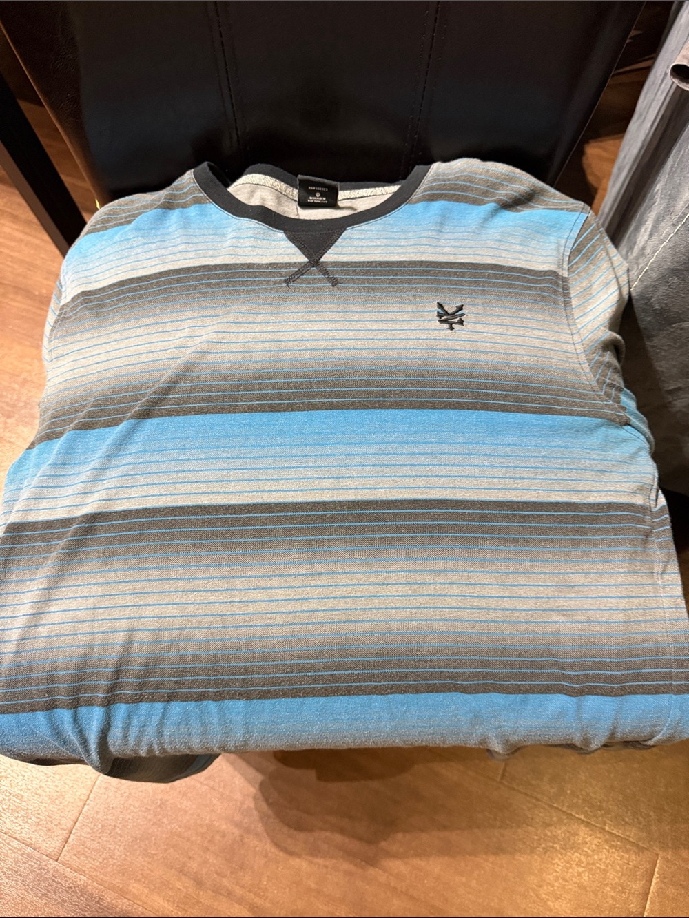 Zoo York Long-Sleeve Striped Crewneck - Blue & Gray